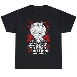 Tokyo Ghoul Horror Manga Creepy Girl T-Shirt, Dark Anime Gothic T-Shirt